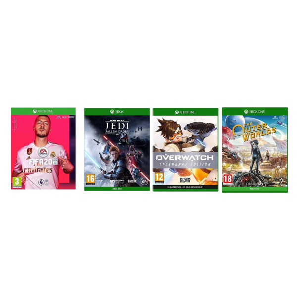 

Набор 4 в 1: FIFA 20 + Star Wars Jedi Fallen Order Xbox ONE русские версии + Overwatch Legendary Edition Xbox One + The Outer Worlds Xbox ONE русские субтитры