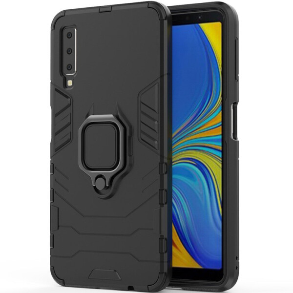 

Ударопрочный чехол Transformer Ring под магнитный держатель для Samsung A750 Galaxy A7 (2018) Черный / Soul Black (99865)