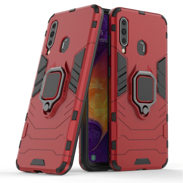 

Ударопрочный чехол Transformer Ring под магнитный держатель для Samsung Galaxy A60 (A606F) Красный / Dante Red (102902)