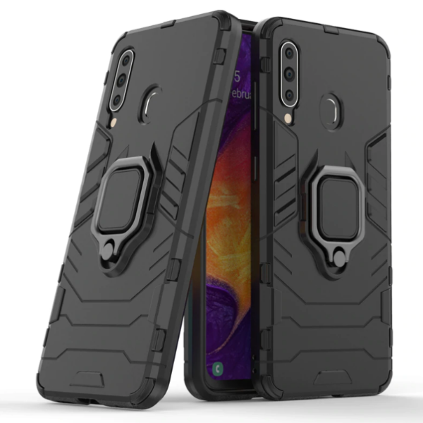 

Ударопрочный чехол Transformer Ring под магнитный держатель для Samsung Galaxy A60 (A606F) Черный / Soul Black (102905)