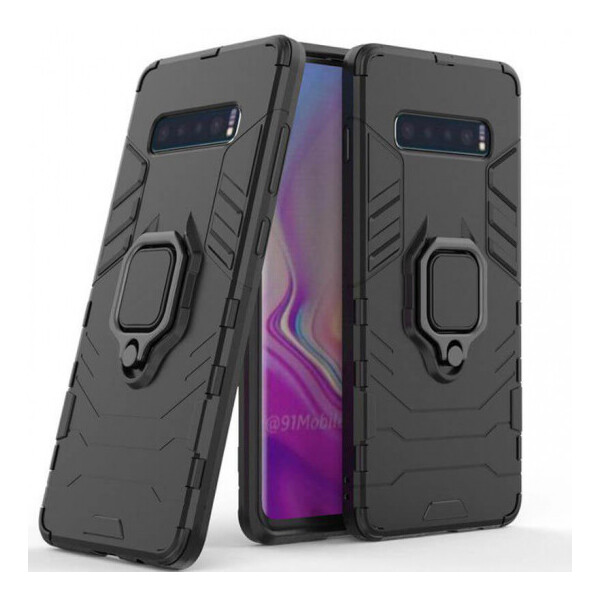 

Ударопрочный чехол Transformer Ring под магнитный держатель для Samsung Galaxy S10+ Черный / Soul Black (99880)