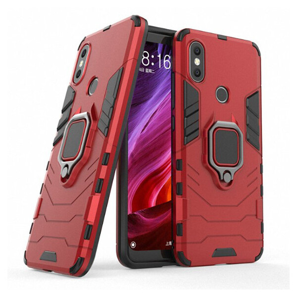 

Ударопрочный чехол Transformer Ring под магнитный держатель для Xiaomi Mi 6X / Mi A2 Красный / Dante Red (84201)