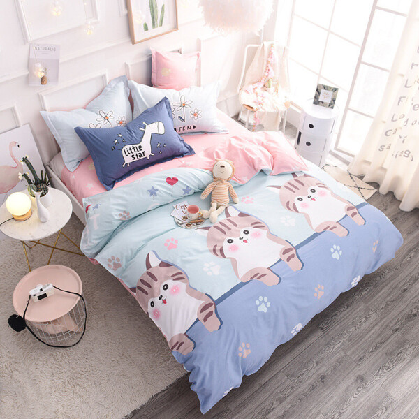 

Комплект постельного белья Котята (двуспальный-евро) Berni Home Розовый (46763)