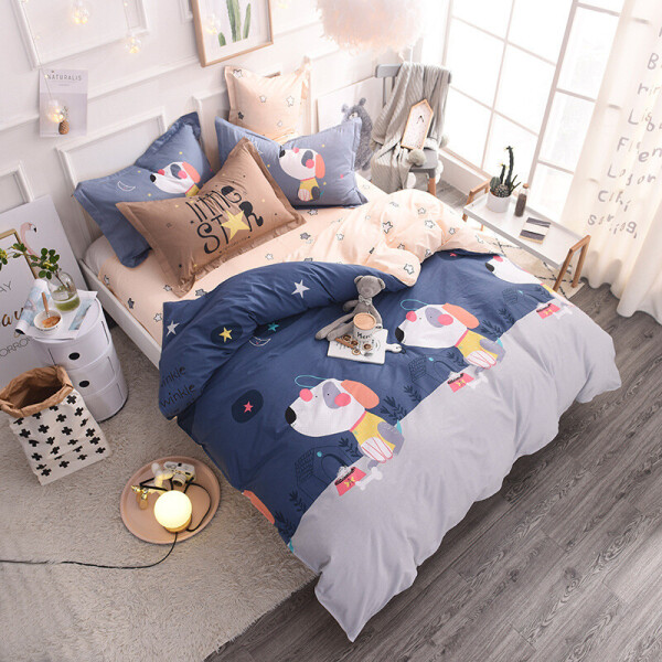 

Комплект постельного белья Щенки (двуспальный-евро) Berni Home Синий (46764)