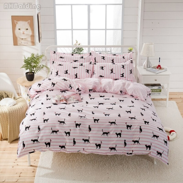 

Комплект постельного белья Кошка (двуспальный-евро) Berni Home Розовый (47544)