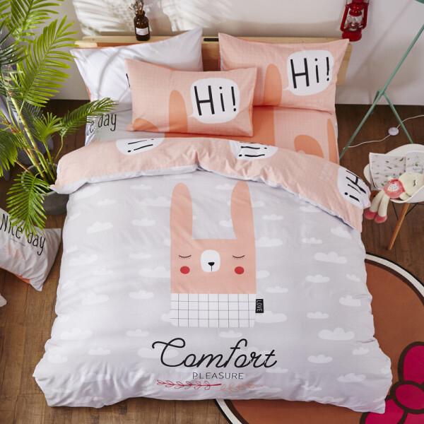 

Комплект постельного белья Кролик (двуспальный-евро) Berni Home Серый (47692)