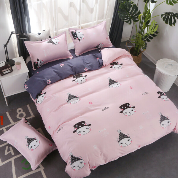 

Комплект постельного белья Кот в шляпе (евро) Berni Home Розовый (48580)