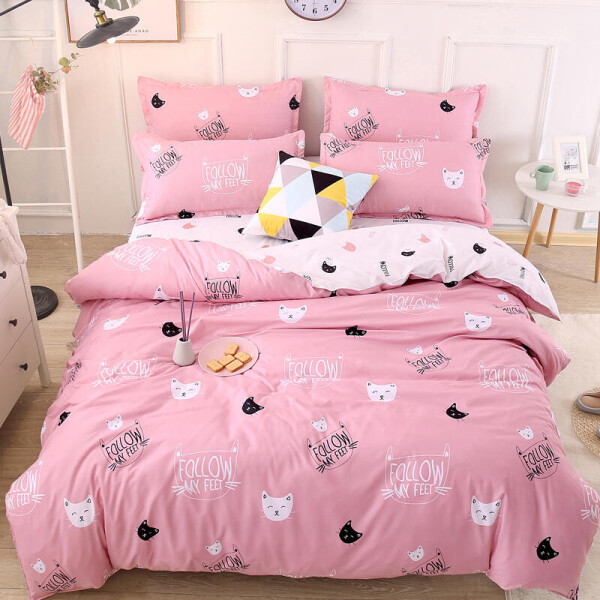 

Комплект постельного белья Коты (двуспальный-евро) Berni Home Розовый (48790)