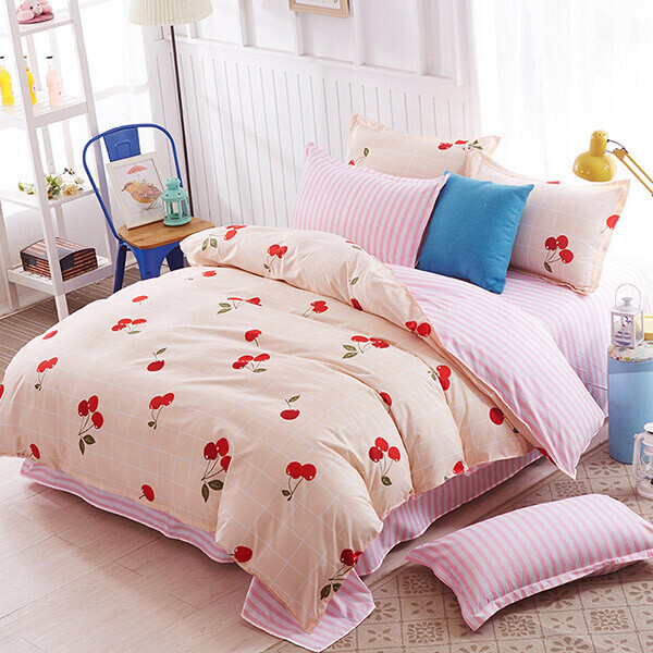

Комплект постельного белья Вишня (евро) Berni Home Розовый (48816)