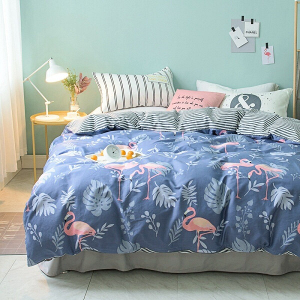 

Комплект постельного белья Милый Фламинго (полуторный) Berni Home Синий (48840)
