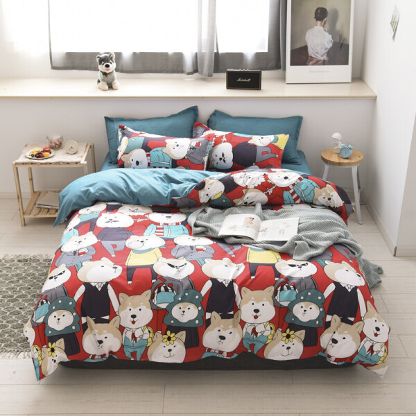 

Комплект постельного белья Mr. Shiba Inu (полуторный) Berni Home Красный (53023)