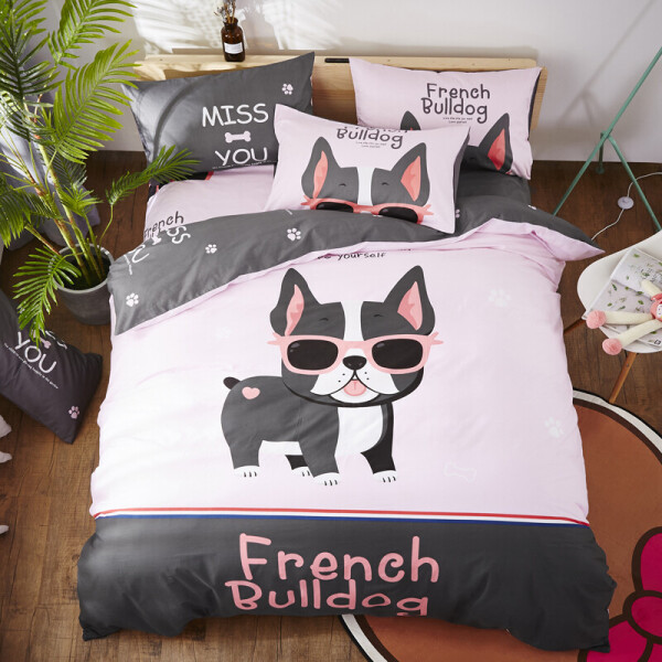 

Комплект постельного белья French Bulldog (полуторный) Berni Home Розовый (53172)