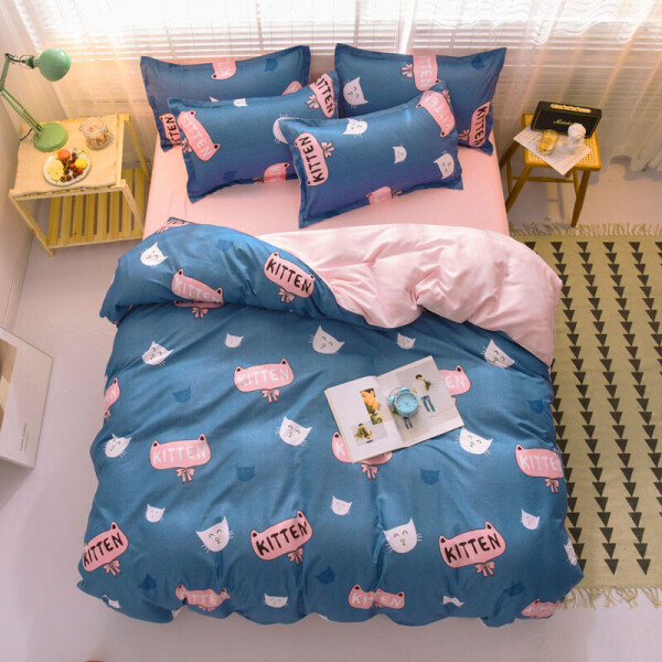 

Комплект постельного белья Kitten (двуспальный-евро) Berni Home Розовый (53318)