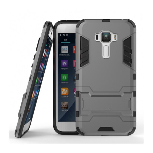 

Ударопрочный чехол-подставка Transformer для Asus Zenfone 3 (ZE552KL) с мощной защитой корпуса Металл / Gun Metal (52617)