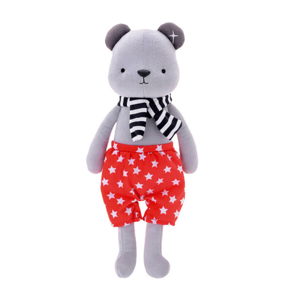 

Мягкая игрушка Медвежонок в красных шортах, 35 см Metoys Серый (47987)