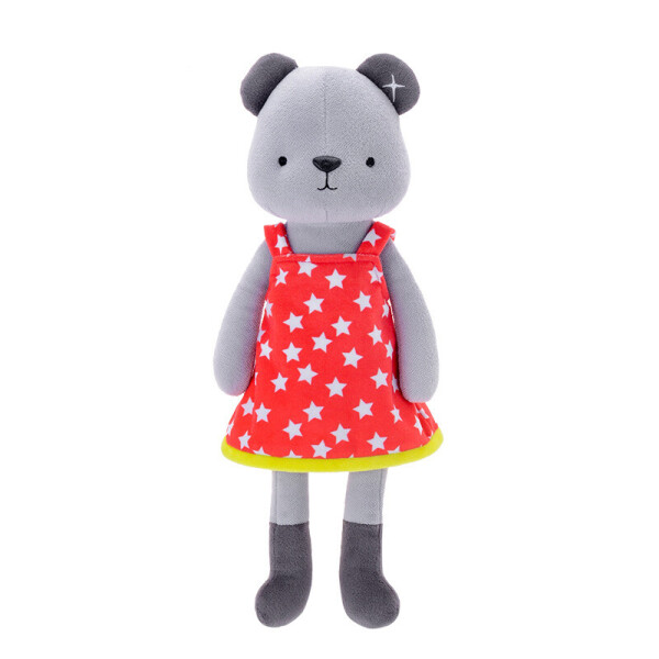 

Мягкая игрушка Медвежонок в красном платье, 35 см Metoys Серый (47988)