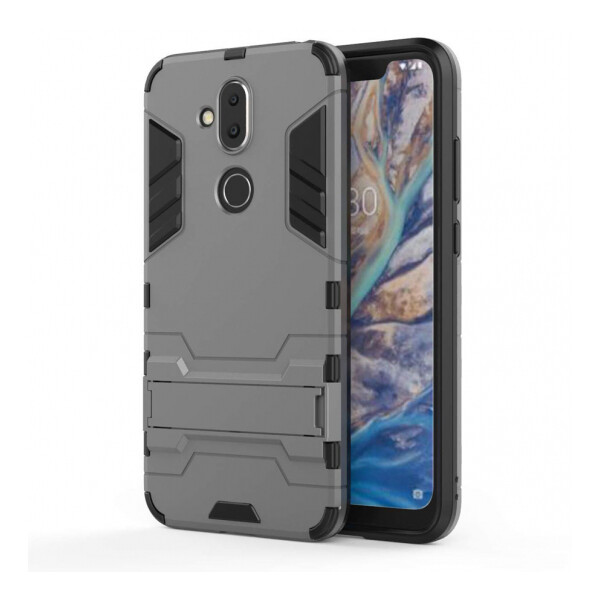 

Ударопрочный чехол-подставка Transformer для Nokia 8.1 (Nokia X7) с мощной защитой корпуса Металл / Gun Metal (93556)
