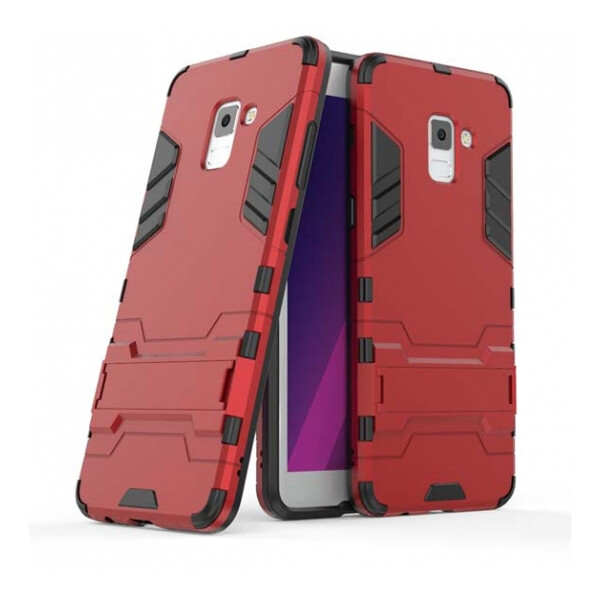 

Ударопрочный чехол-подставка Transformer для Samsung A730 Galaxy A8+ (2018) с мощной защитой корпуса Красный / Dante Red (71575)