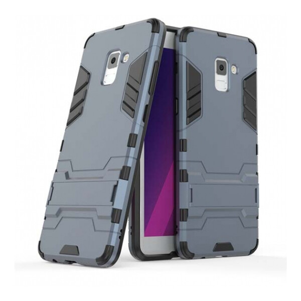 

Ударопрочный чехол-подставка Transformer для Samsung A730 Galaxy A8+ (2018) с мощной защитой корпуса Серый / Metal slate (71578)