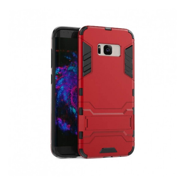 

Ударопрочный чехол-подставка Transformer для Samsung G955 Galaxy S8 Plus с мощной защитой корпуса Красный / Dante Red (58133)