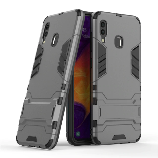 

Ударопрочный чехол-подставка Transformer для Samsung Galaxy A20 (A205F) Металл / Gun Metal (100774)