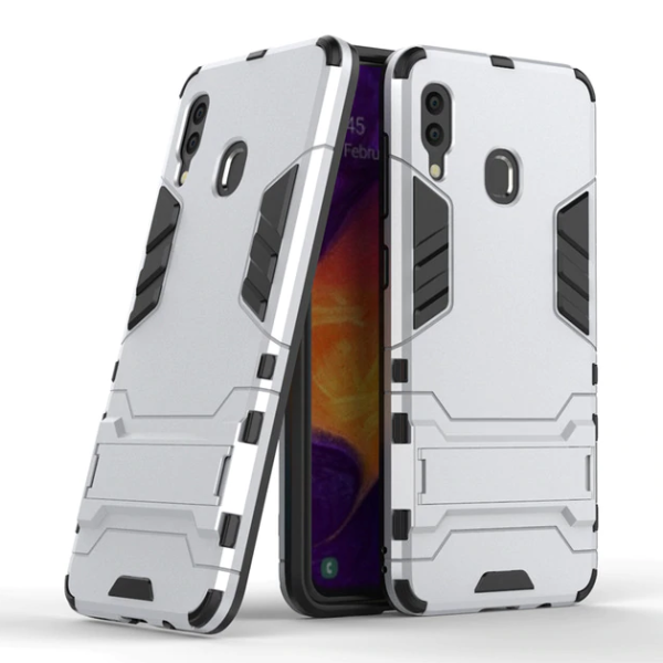

Ударопрочный чехол-подставка Transformer для Samsung Galaxy A20 (A205F) Серебряный / Satin Silver (100775)