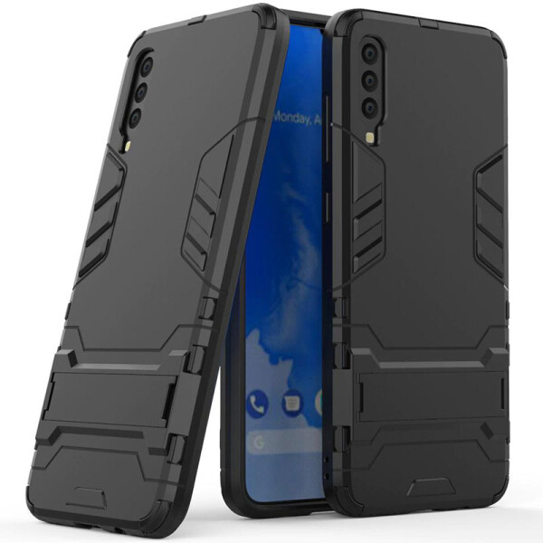 

Ударопрочный чехол-подставка Transformer для Samsung Galaxy A70 (A705F) с мощной защитой корпуса Черный / Soul Black (103723)