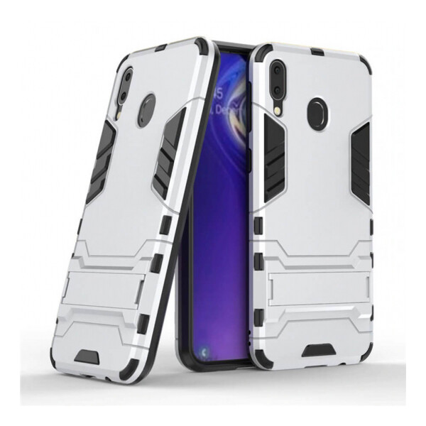 

Ударопрочный чехол-подставка Transformer для Samsung Galaxy M20 с мощной защитой корпуса Серебряный / Satin Silver (100796)