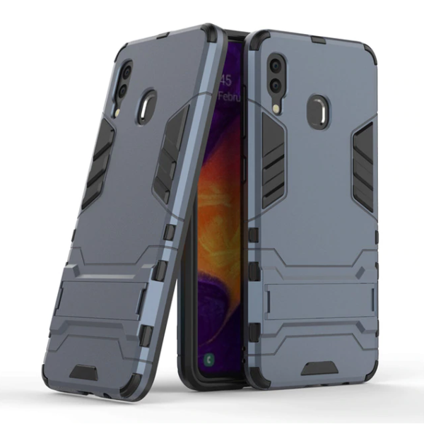 

Ударопрочный чехол-подставка Transformer для Samsung Galaxy M20 с мощной защитой корпуса Серый / Metal slate (100797)