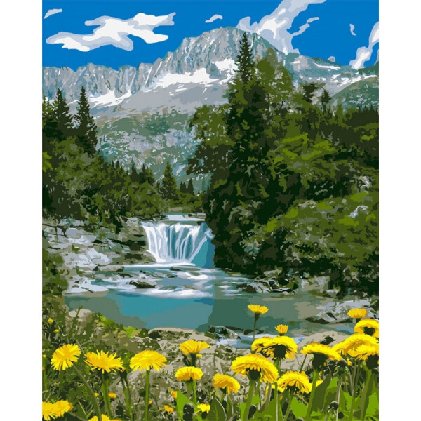 

Картина по номерах. "Горный водопад" 40*50см KHO2283