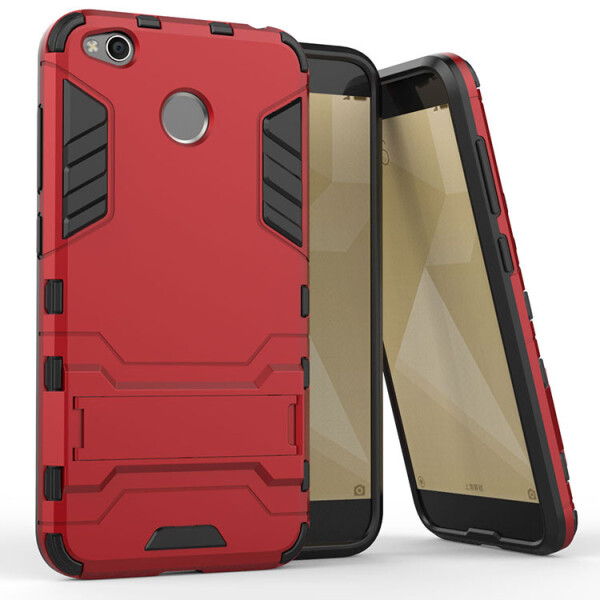 

Ударопрочный чехол-подставка Transformer для Xiaomi Redmi 4X с мощной защитой корпуса Красный / Dante Red (60831)