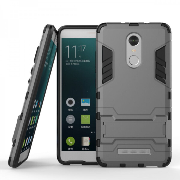

Ударопрочный чехол-подставка Transformer для Xiaomi Redmi Note 3/Note 3 Pro с мощной защитой корпуса Металл / Gun Metal (47975)