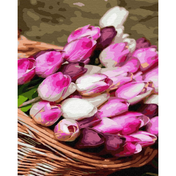 

Картина по номерам. Brushme "Корзина тюльпанов" GX34797