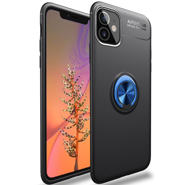 

TPU чехол Deen ColorRing под магнитный держатель (opp) для Apple iPhone 12 mini (5.4") Черный / Синий (8157372)