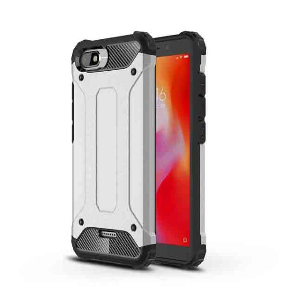 

Бронированный противоударный TPU+PC чехол Immortal для Xiaomi Redmi 6A Серебряный (2083626)