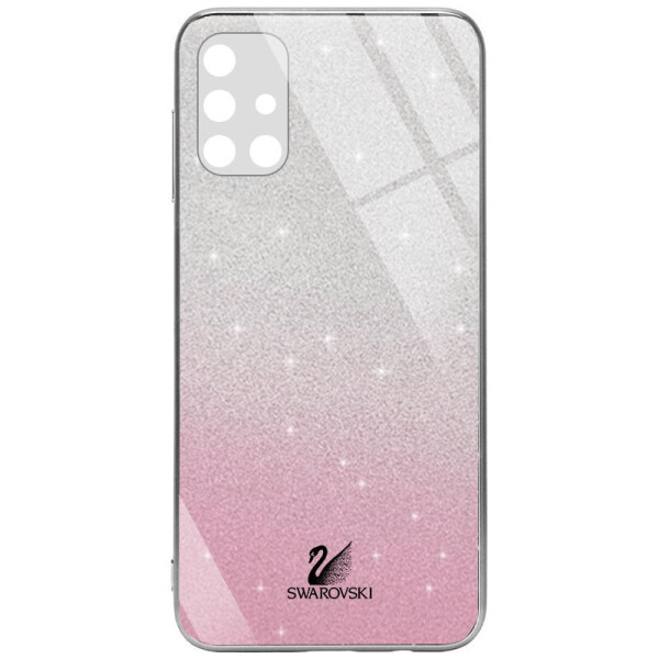 

TPU+Glass чехол Swarovski Full Camera для Samsung Galaxy M31s Розовый (4649020)