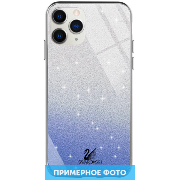 

TPU+Glass чехол Swarovski для Apple iPhone 12 Pro / 12 (6.1") Синий (8906185)