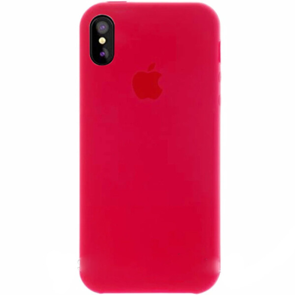 

Чехол Silicone case (A) (с закрытым низом) для Apple iPhone XS Max (6.5) Розовый / Rose red (116432)