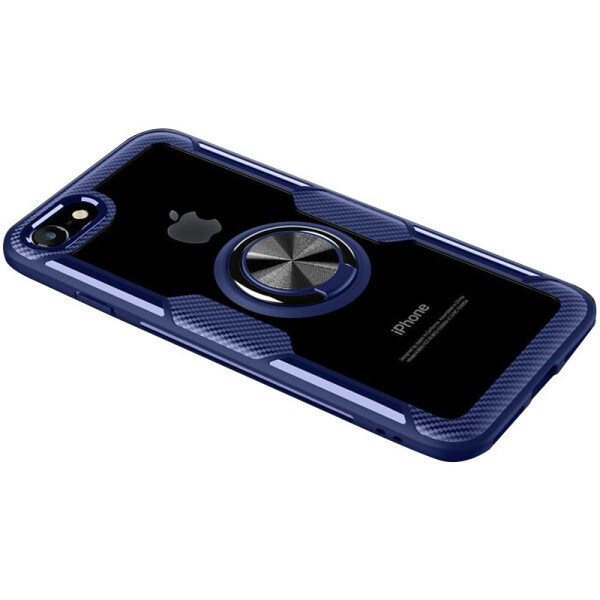 

TPU+PC чехол Deen CrystalRing for Magnet (opp) для Apple iPhone 7 / 8 / SE (2020) Бесцветный / Синий (3003820)
