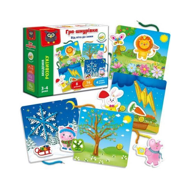 

Игра-шнуровка с липучками "От лета к зиме" (укр) VT5303-13