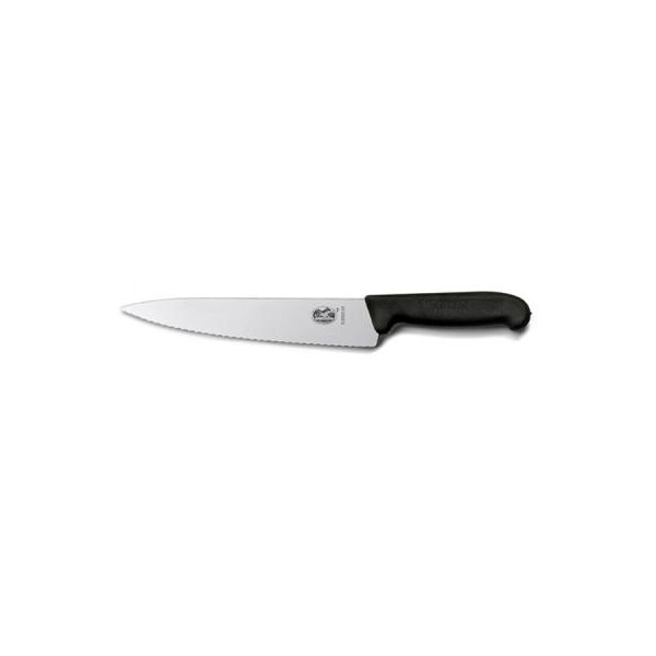 

Кухонный нож Victorinox Fibrox разделочный 25 см, волнистое лезвие, черный (5.2033.25)
