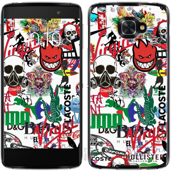 

Чехол на Alcatel idol 4s Many different logos (04798)