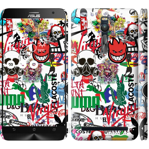 

Чехол на Asus Zenfone 2 ZE551ML Many different logos (04798)