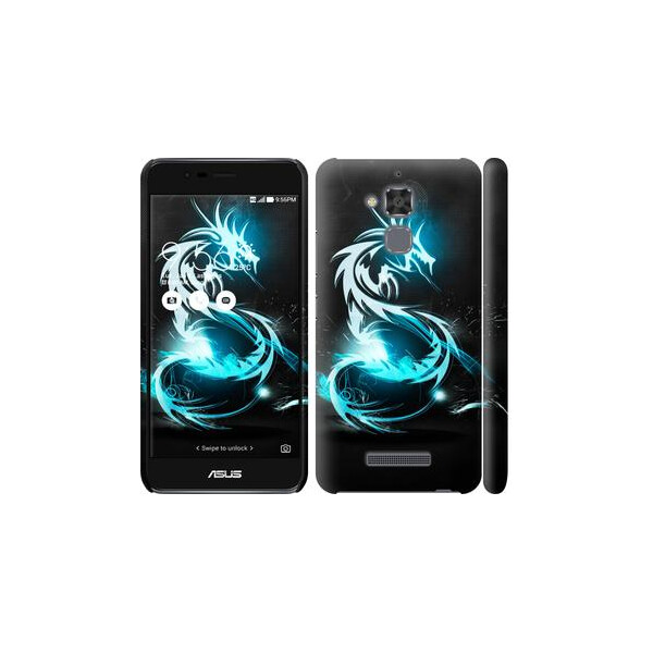 

Чехол на Asus Zenfone 3 Max ZC520TL Бело-голубой огненный дракон (04798)