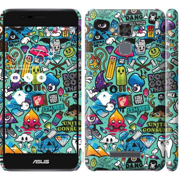 

Чехол на Asus Zenfone 3 Max ZC520TL Стикер бомбинг 1 (04798)
