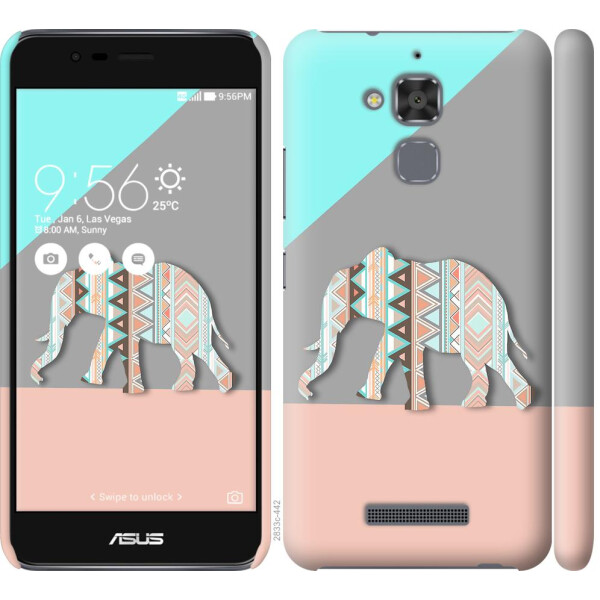 

Чехол на Asus Zenfone 3 Max ZC520TL Узорчатый слон (04798)