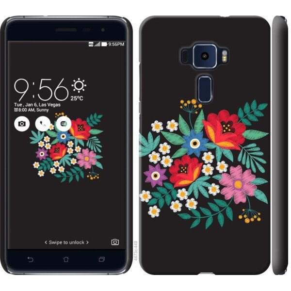 

Чехол на Asus Zenfone 3 ZE520KL Вышитые цветы (04798)