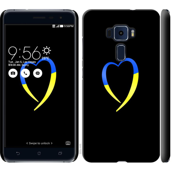 

Чехол на Asus Zenfone 3 ZE520KL Жёлто-голубое сердце (04798)