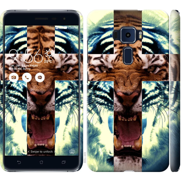 

Чехол на Asus Zenfone 3 ZE520KL Злой тигр (04798)