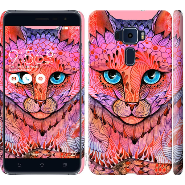 

Чехол на Asus Zenfone 3 ZE520KL Узорчатая кошка (04798)